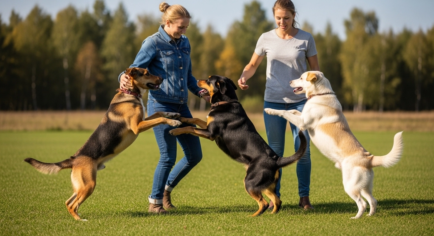 cachorro pulando nas pessoas
